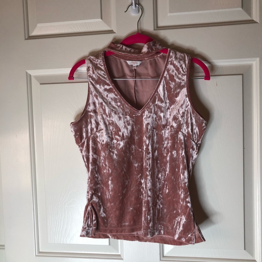 Velvet chocker tank top